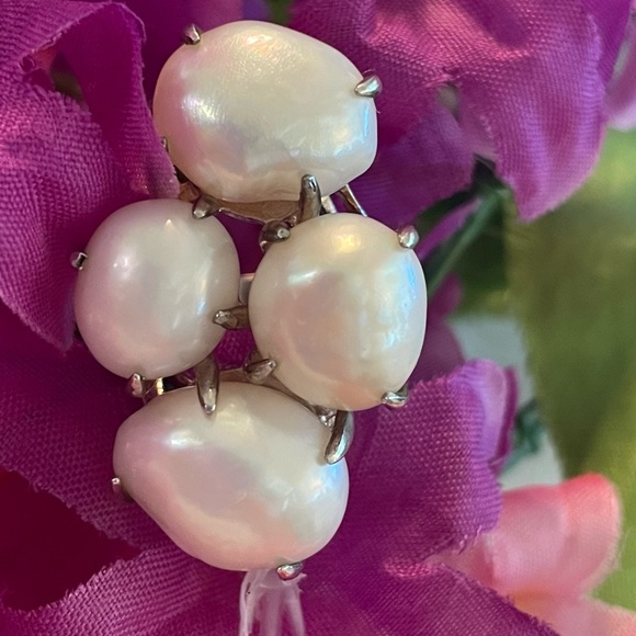 Silpada Coastal Pearl Cluster Sterling Silver Statement Ring R2949 - Picture 4 of 17